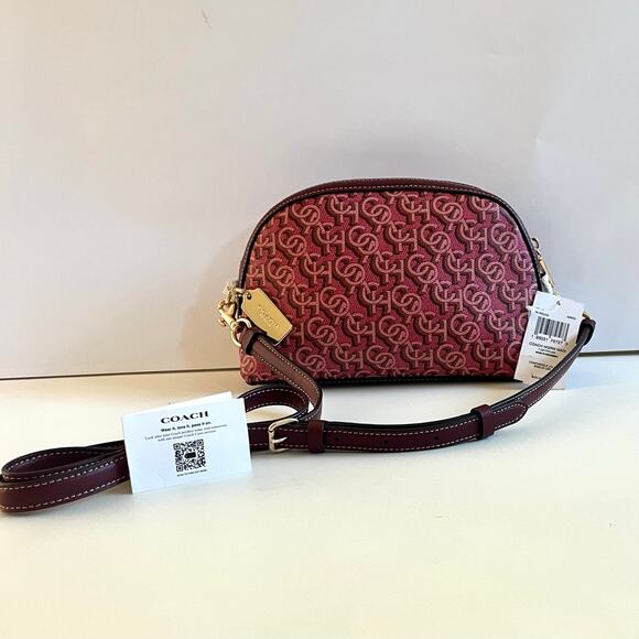 COACH NWT Monogram Madi Crossbody, Sold Out Online, Pink & Maroon - Picture 3 of 10